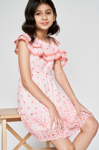 Peach One-Shoulder Dress, Peach, image 1